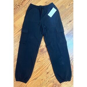 ATHLETA Forever Fleece Cargo Jogger Pants Black XS